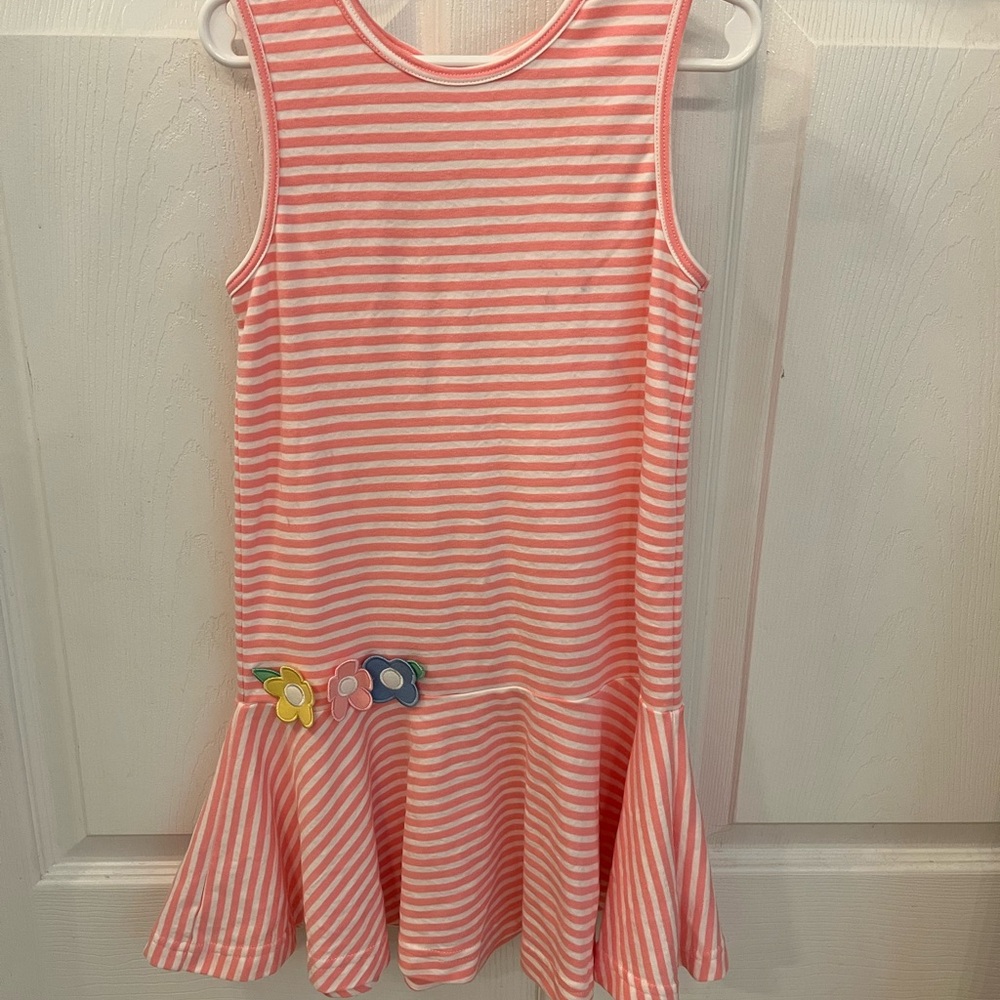 Florence Eiseman Pink and White Ruffled Sleeveless Sundress